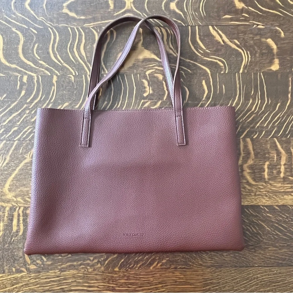 Vince Camuto Vegan Leather Brown and Black Tote Bag - Picture 3 of 7